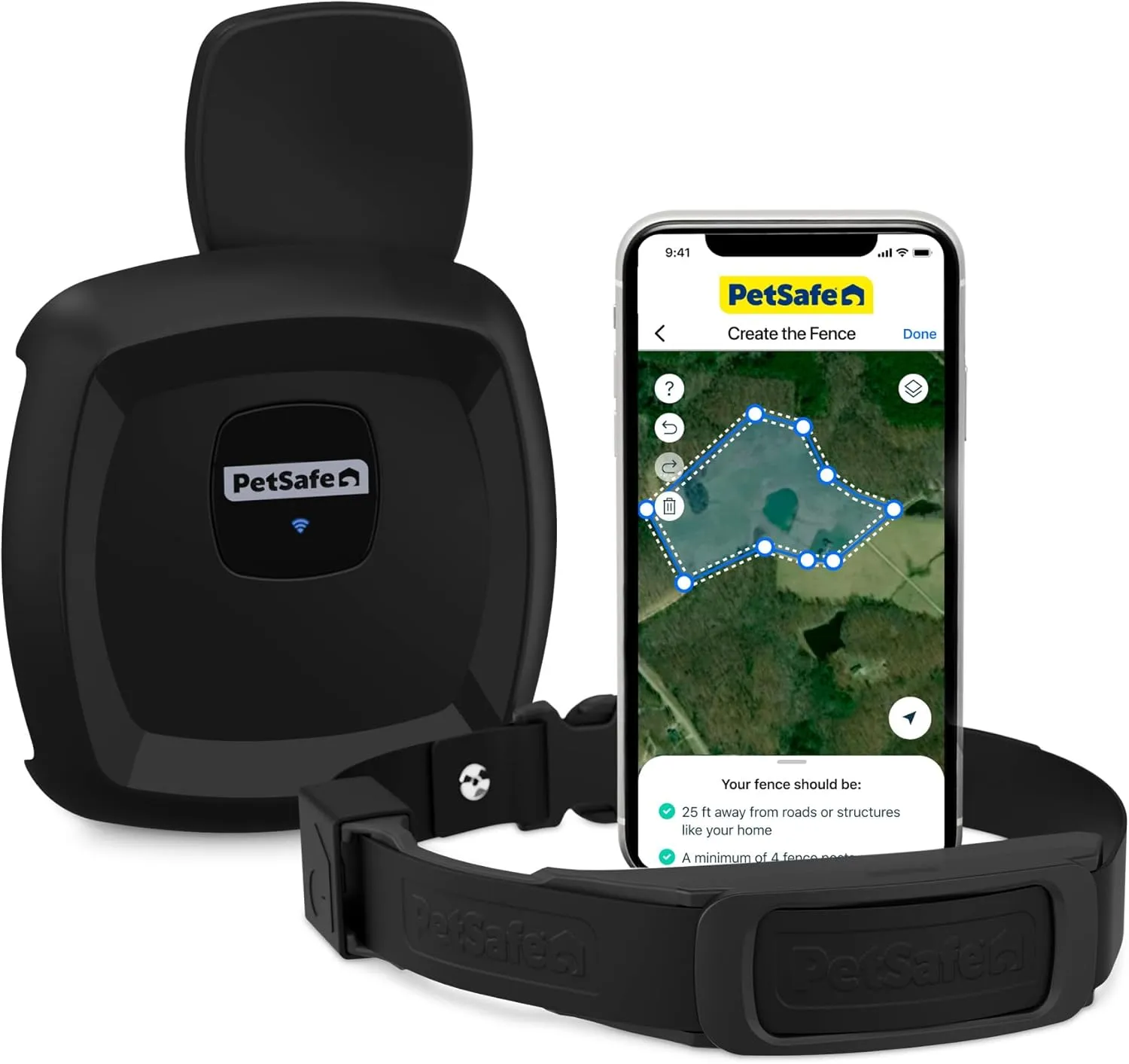 PetSafe Guardian GPS Dog Fence  No Subscription  Create Your Own Wireless Fence for Dogs  for Yards 3/4 Acres or Larger  World's Safest GPS Dog Fence Tech  New, Redesigned Collar