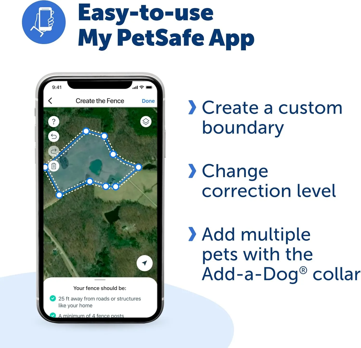 PetSafe Guardian GPS Dog Fence  No Subscription  Create Your Own Wireless Fence for Dogs  for Yards 3/4 Acres or Larger  World's Safest GPS Dog Fence Tech  New, Redesigned Collar