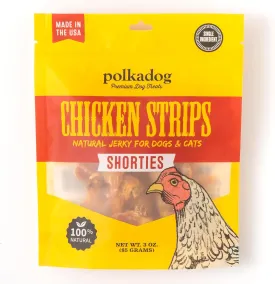 Polkadog Chicken Strip Jerky Dog & Cat Treat - Handmade, Single-Ingredient, Grain Free, USA Farm-Raised Chicken - Dog Jerky Treat - Made in USA, 3oz