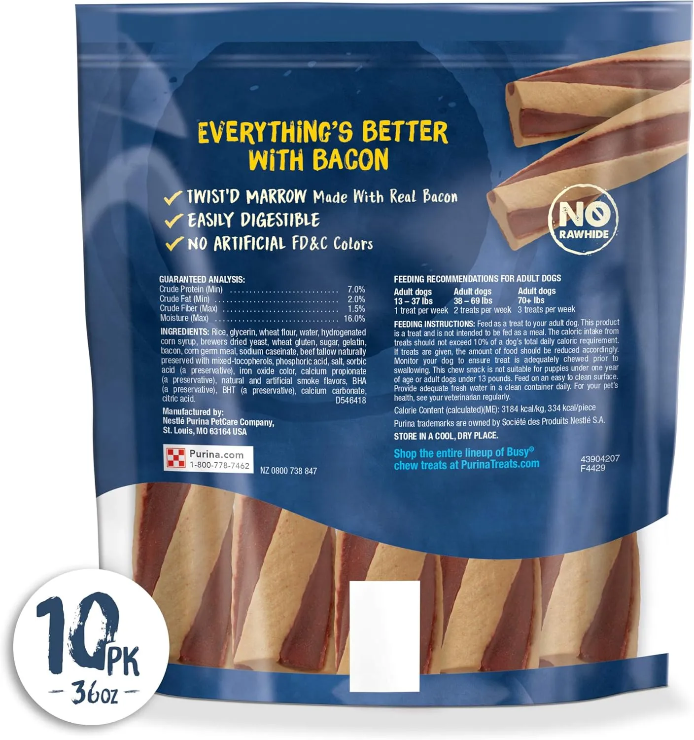Purina Busy With Beggin' Made in USA Facilities Small/Medium Breed Dog Treats, Twist'd - 10 ct. Pouch