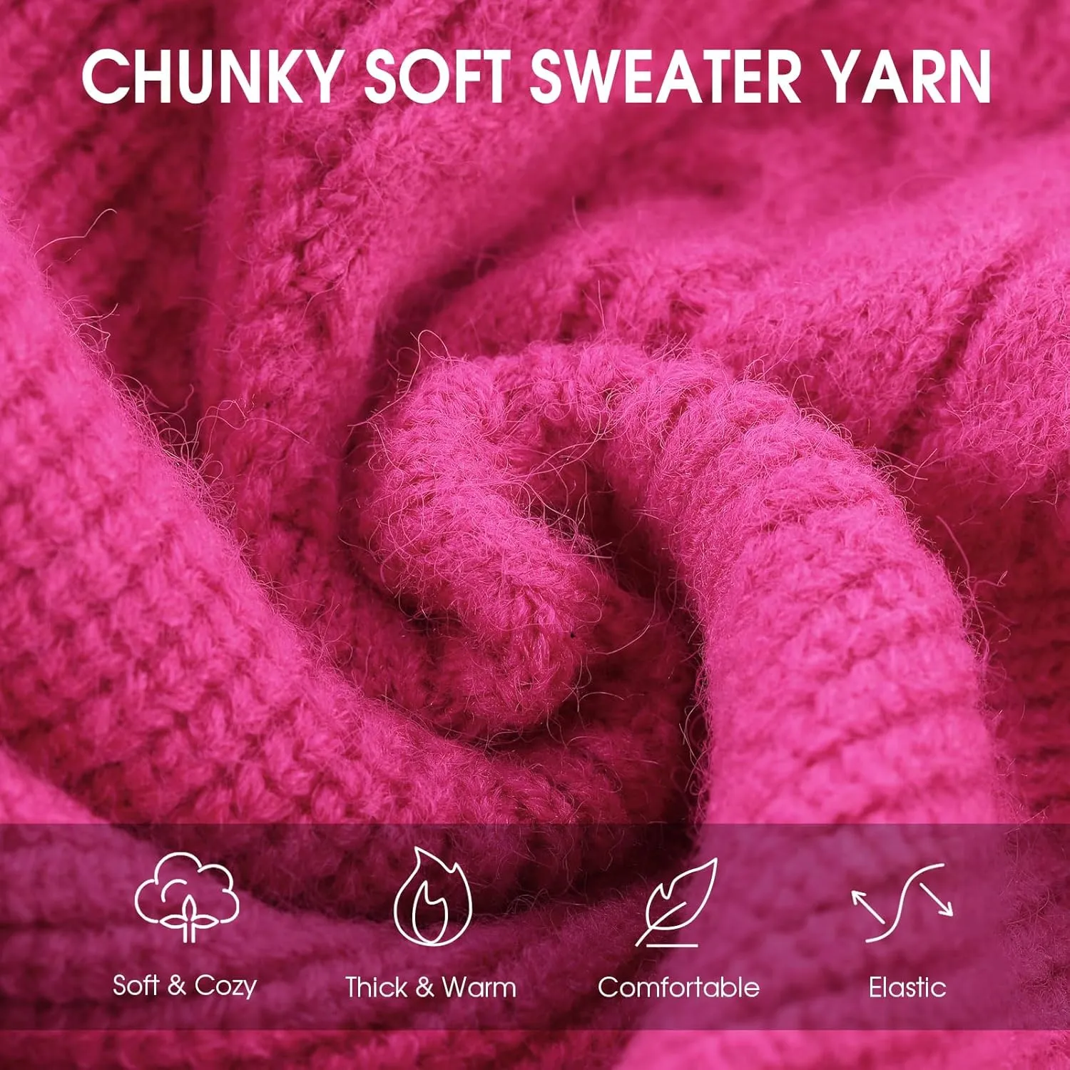 Queenmore XS Dog Sweater, Dog Sweaters for Small Dogs Girl or Boy, Dog Christmas Sweater XSmall, Winter Puppy Doggie Sweatshirt Knitwear, Pet Chunky Warm Coat for Medium Large Size Dogs, Fuchsia XS