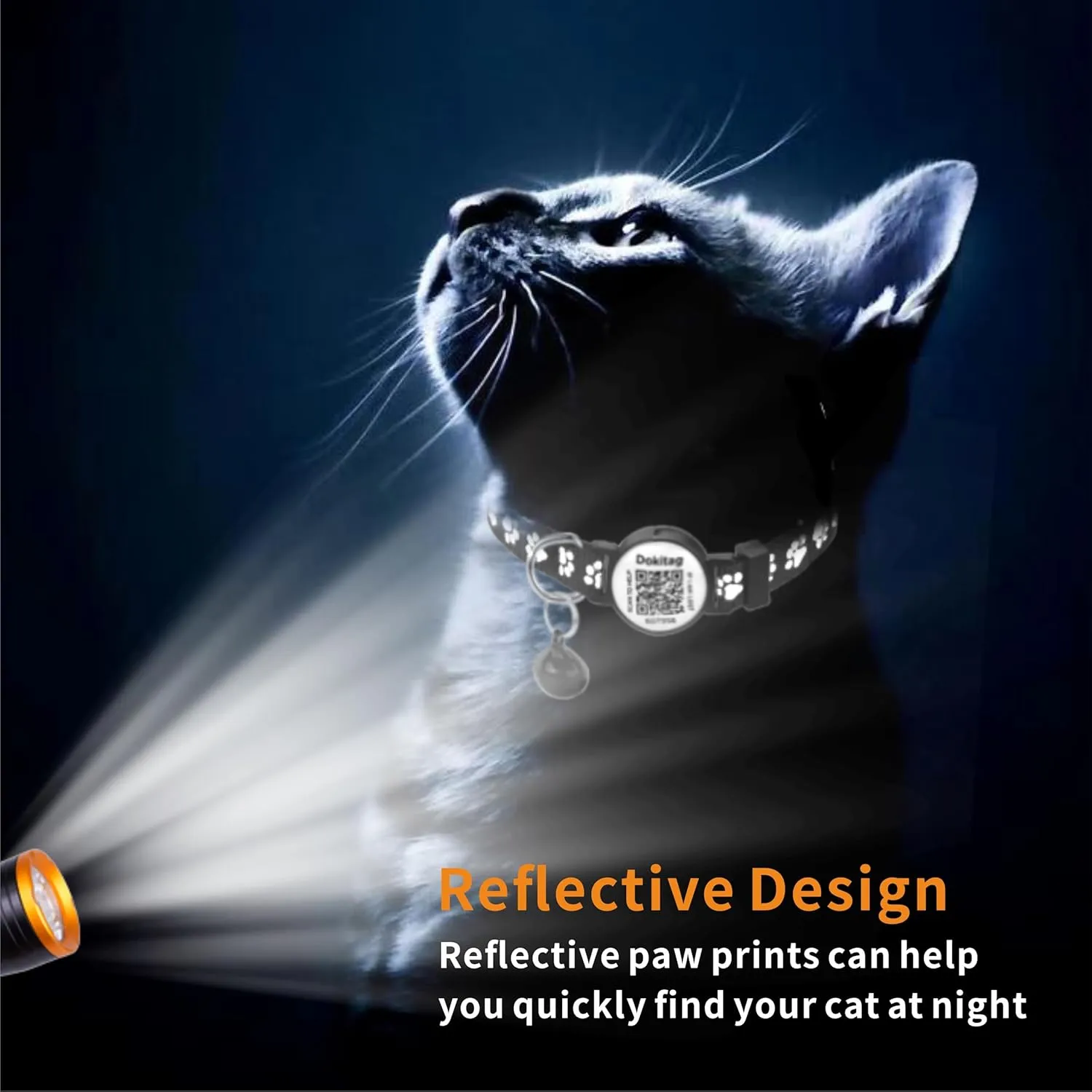 Reflective Cat Collar with QR Code Name Tag,Breakaway Cat Collars with Pet Id Tag and Bells,Scan QR Receive Instant Pet Location Alert Email 2pack (red&Blue)