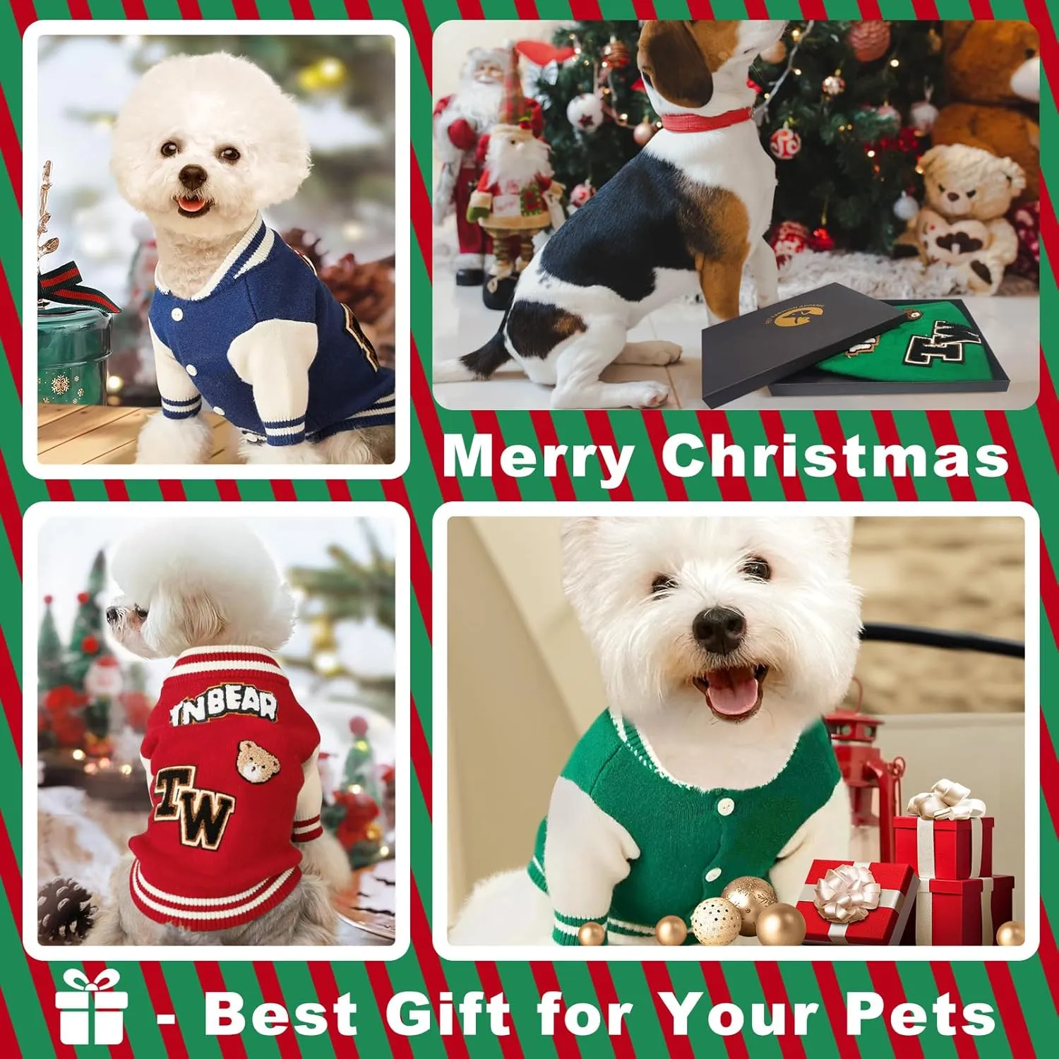 Small Dog Sweater, Warm Pet Sweaters, Cute Knitted Classic Sweaters for Dogs, Cat Dog Sweatshirt Clothes Coat Apparel