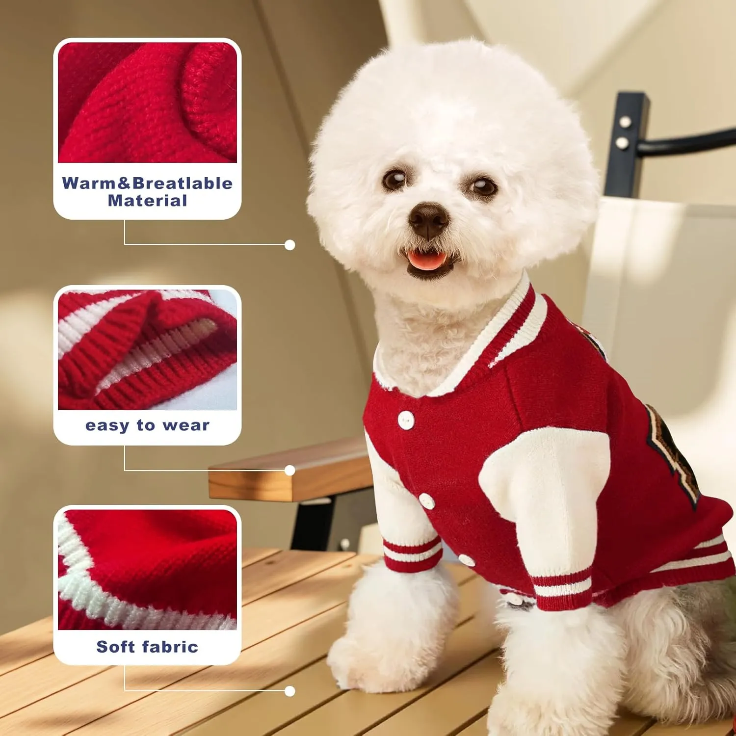 Small Dog Sweater, Warm Pet Sweaters, Cute Knitted Classic Sweaters for Dogs, Cat Dog Sweatshirt Clothes Coat Apparel