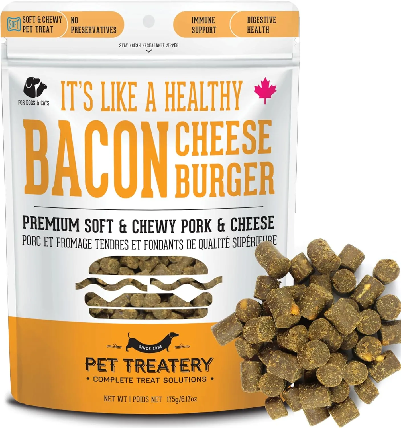 Soft & Chewy Cheese & Pork Treats for Dogs & Cats (6.17 oz, Pack of 1) - Pork Dog Treats & Cat Treats - Natural Dog Treats, Grain Free