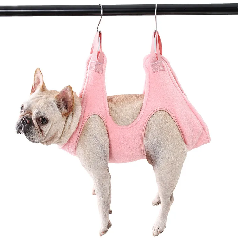 Soft Plush Pet Hammock for Grooming Assistance