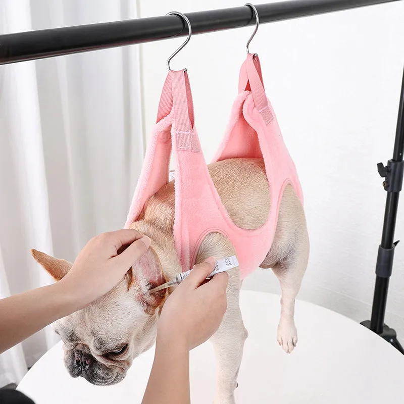 Soft Plush Pet Hammock for Grooming Assistance