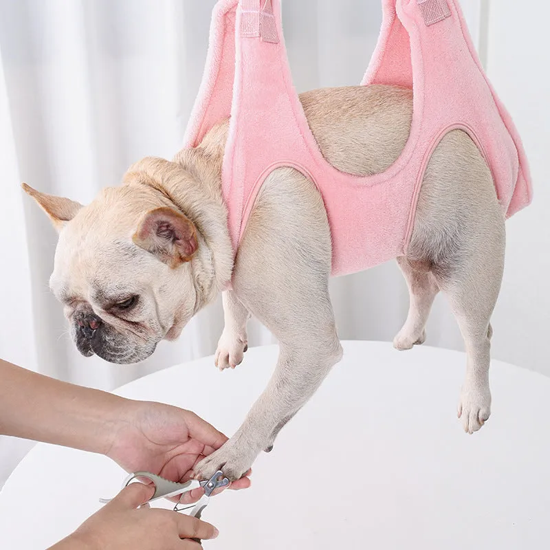 Soft Plush Pet Hammock for Grooming Assistance