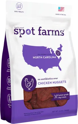 Spot Farms Chicken Nuggets Healthy All Natural Dog Treats Human Grade Grain Free 12 oz