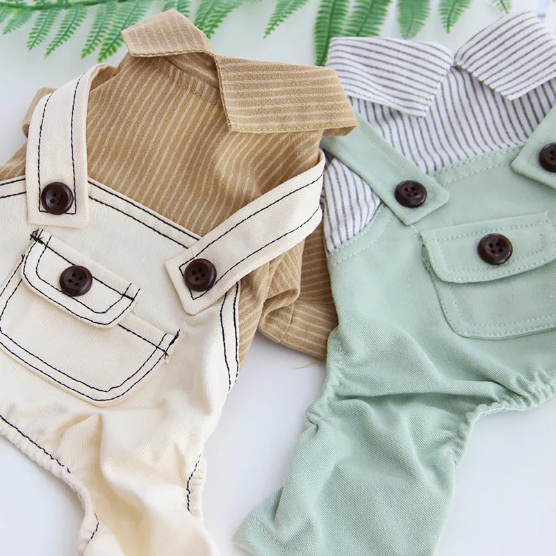 Striped Four-Legged One Piece Jumpsuit