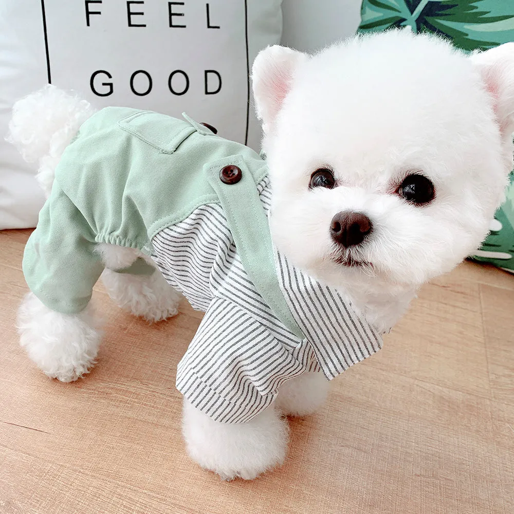 Striped Four-Legged One Piece Jumpsuit