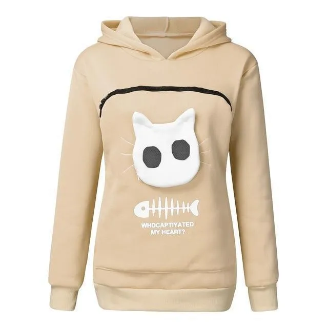Sweatshirt Animal Pouch Hood Tops