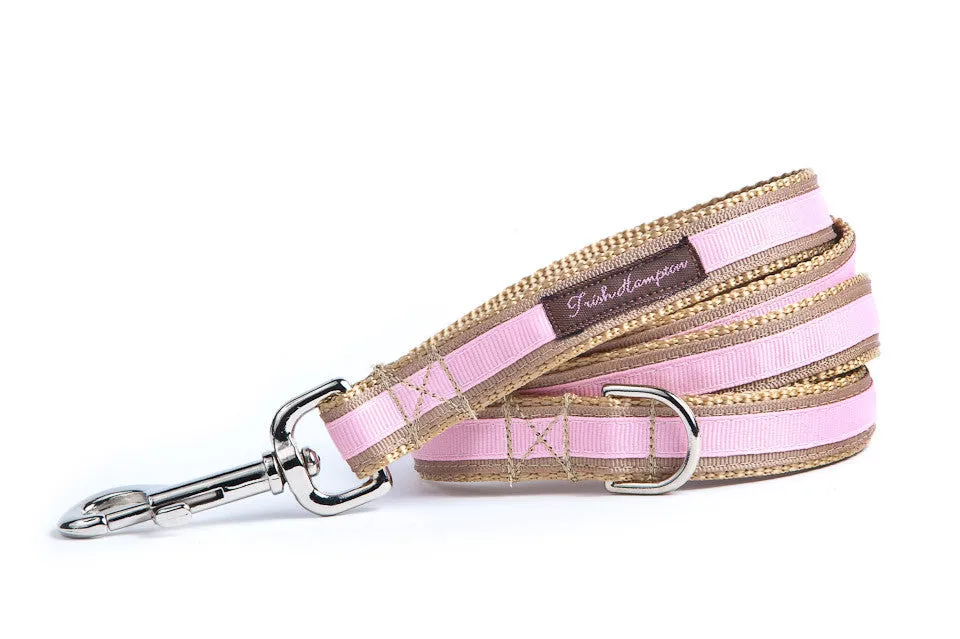 Tan/Light Pink Stripe 6ft Dog Leash - 308