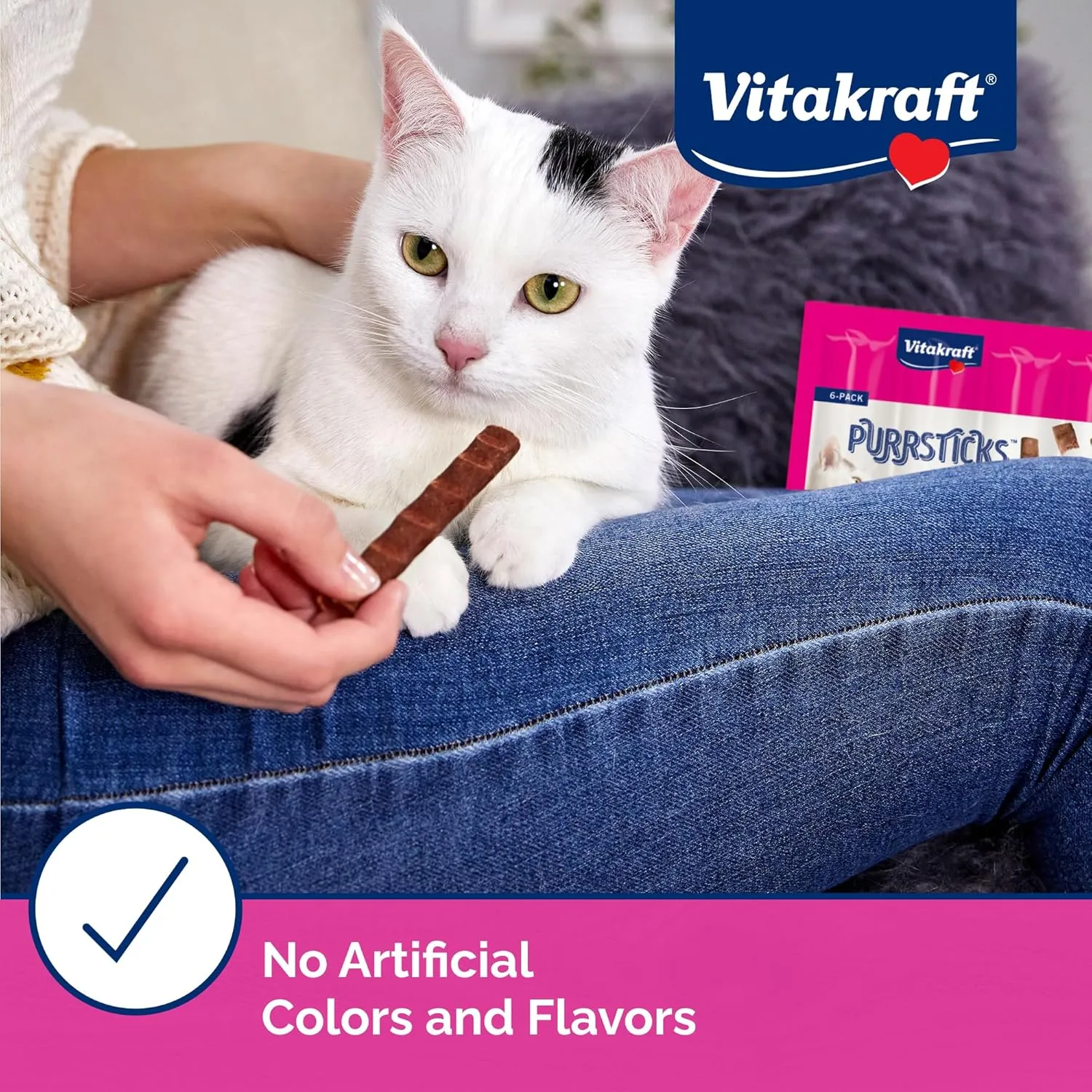 Vitakraft PurrSticks Meaty Cat Sticks - Chicken - Segmented and Breakable Meatstick - Deliciously Tender