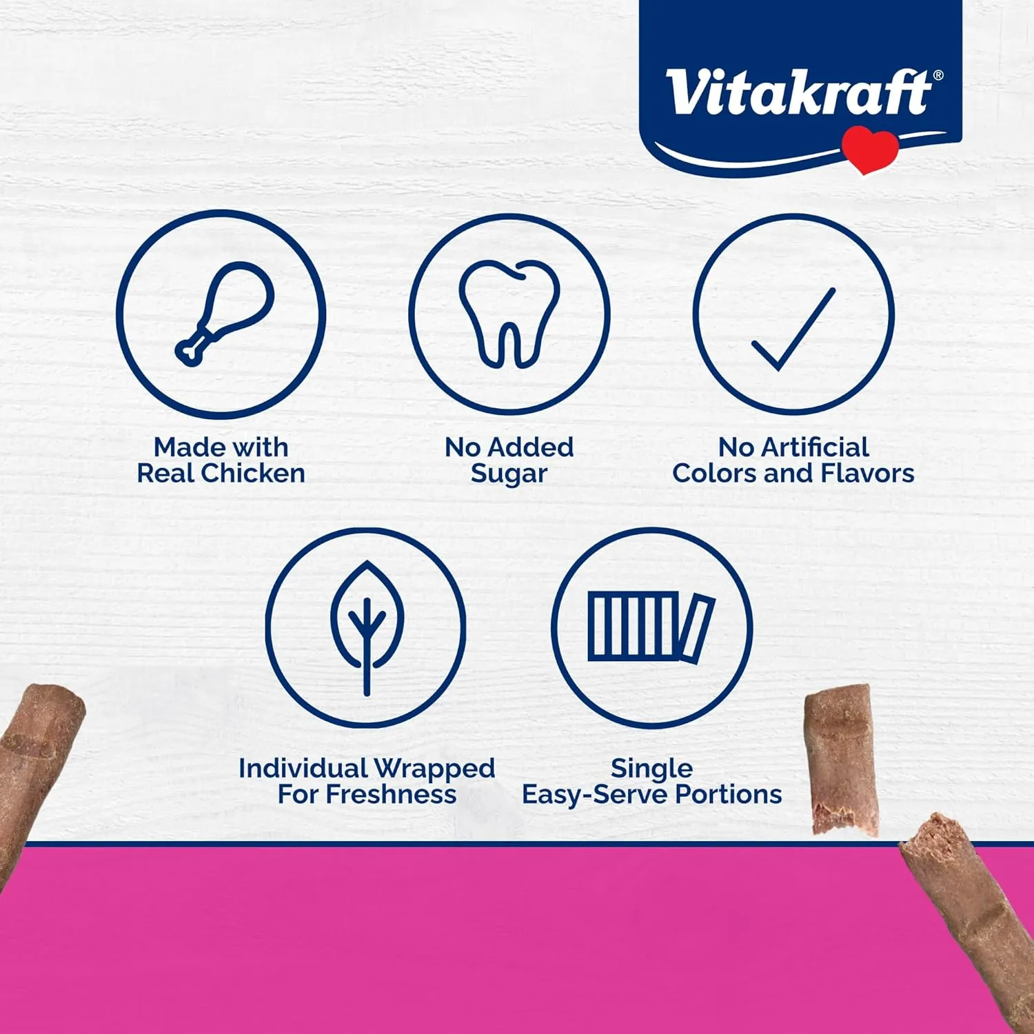 Vitakraft PurrSticks Meaty Cat Sticks - Chicken - Segmented and Breakable Meatstick - Deliciously Tender