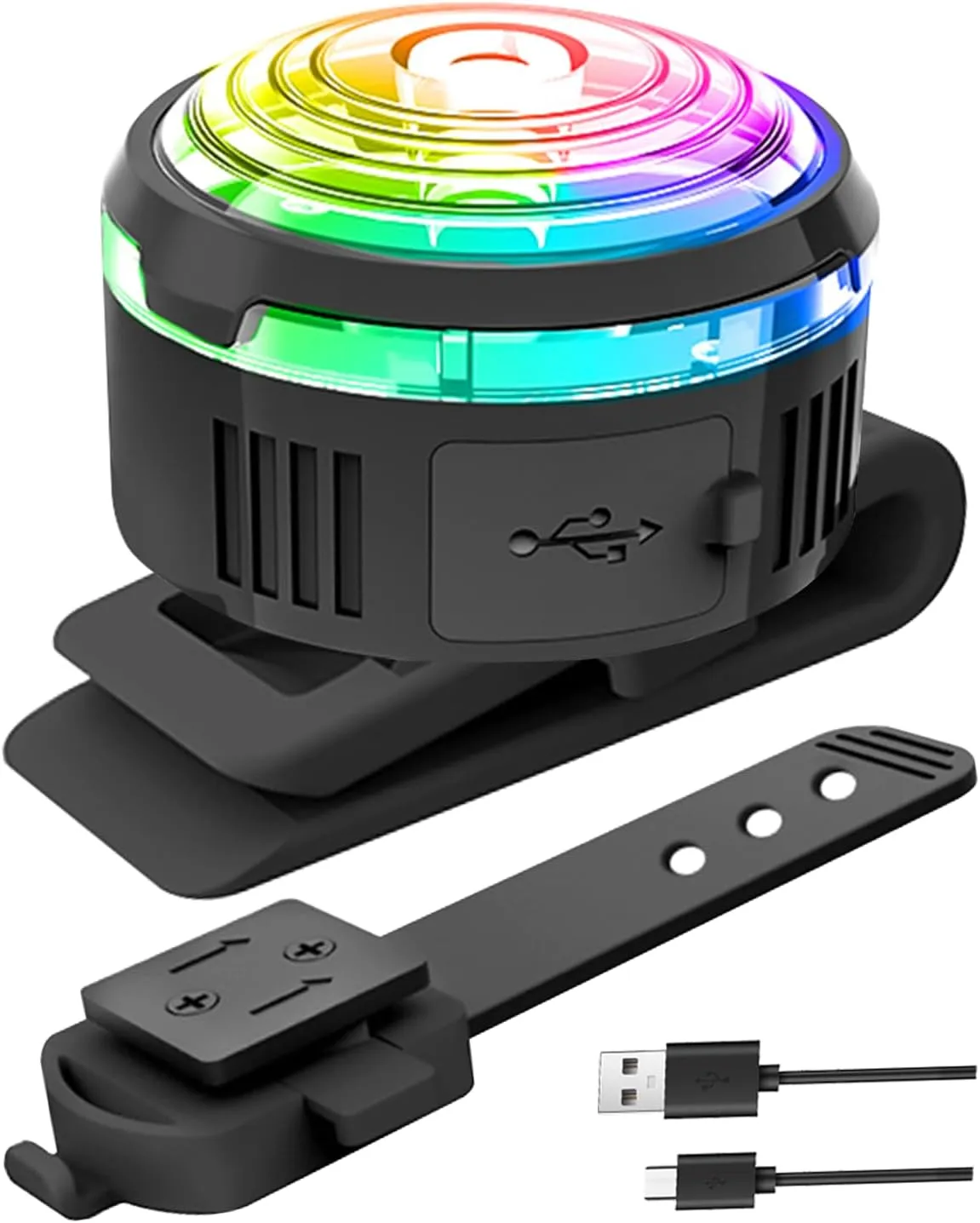 XL 2-Uses Dog Collar Light Rechargeable, 8 Modes LED Safety Light Clip On for Dog Raincoat/Jacket, IPX7 Waterproof Dog Lights for Night Walking, Running, Camping, Cycling
